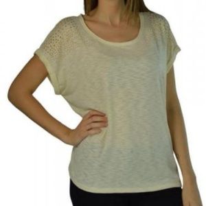 Womens Gold Studded Blouse XL X Large Almond Color